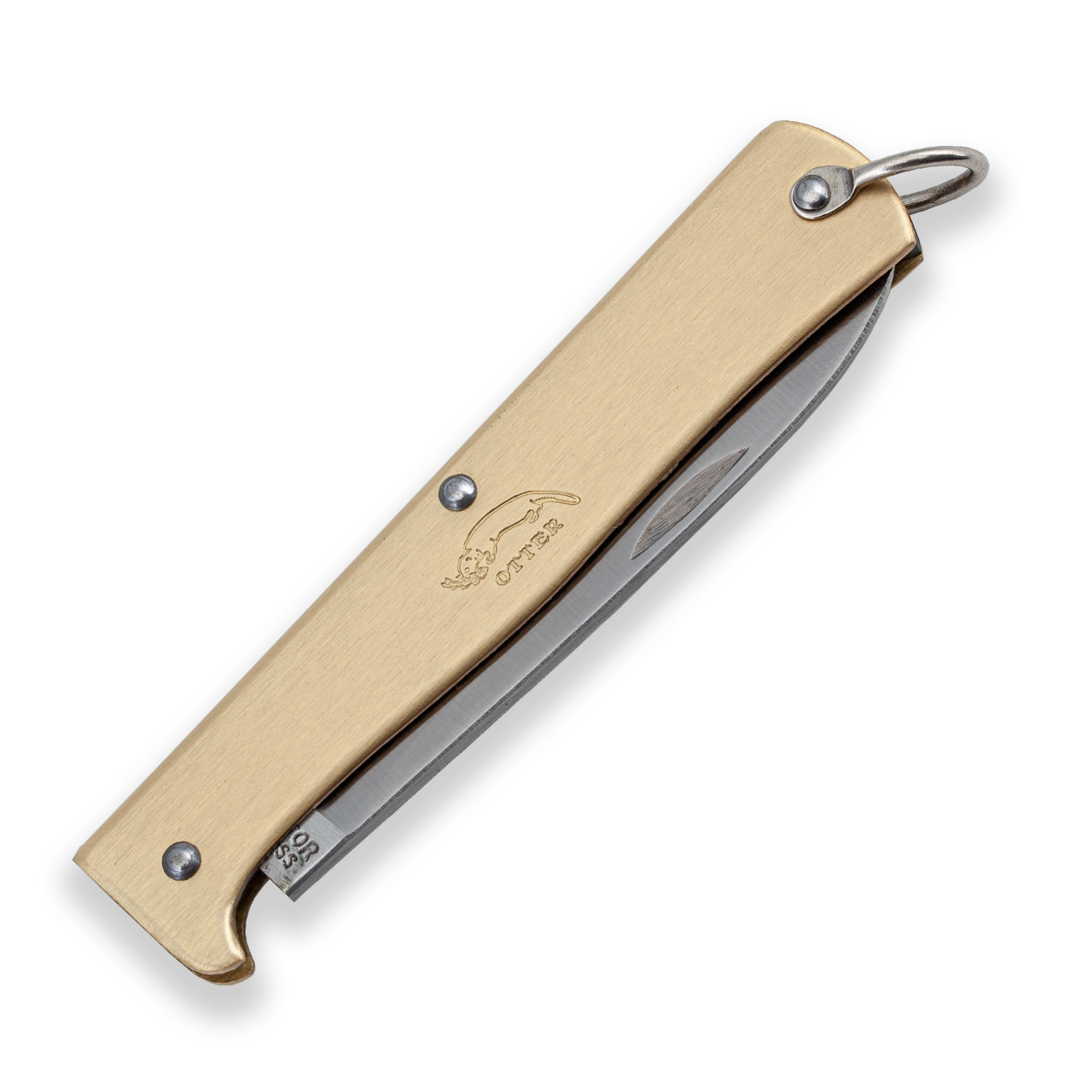 Otter-messer Brass Small Mercator Straight Folding Carbon Steel Knife 10701  for sale online